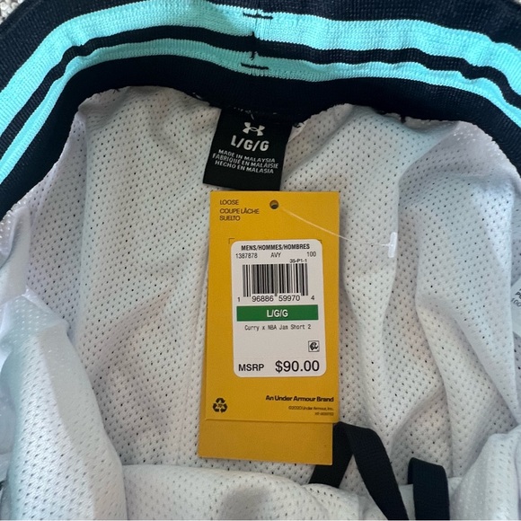 Under Armour Steph Curry X NBA JAM 8” Basketball Shorts White Men’s  New - Picture 6 of 6